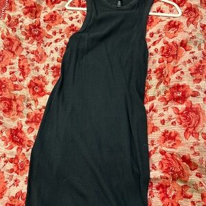 Black Ribbed Skims Sleeveless Dress